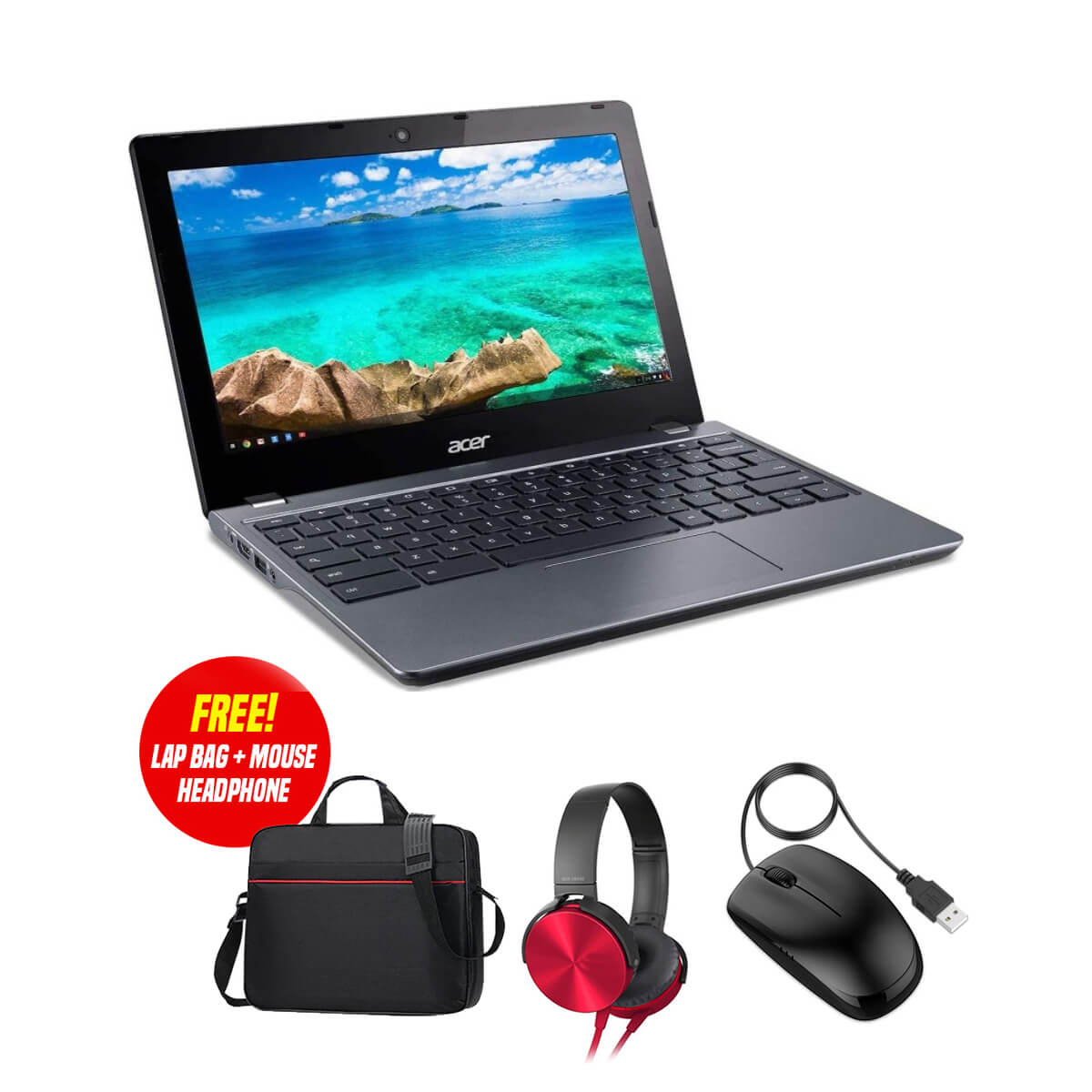 جهاز Acer Chromebook C740 مستعمل بذاكرة عشوائية 4 جيجابايت + ذاكرة عشوائية 16 جيجابايت (مجموعة مكونة من 3 عناصر)