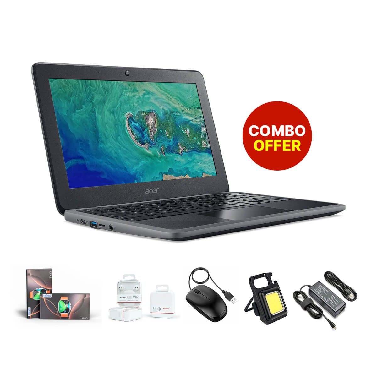 Used Acer Chromebook N17Q8 C732 Touch Screen (5 Items Combo Bundle)