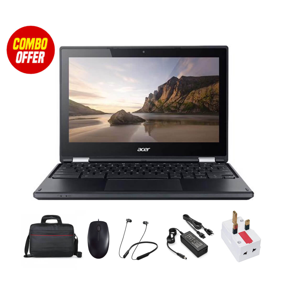 Used Acer R11 Chromebook 4GB RAM + 16GB Memory (3 Items Combo Bundle)