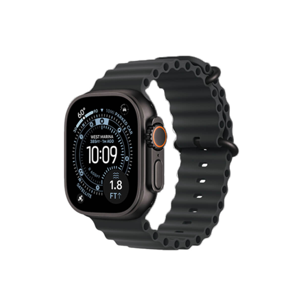 Apple Watch Ultra 3 49mm Black Titanium Case with Black Ocean Band