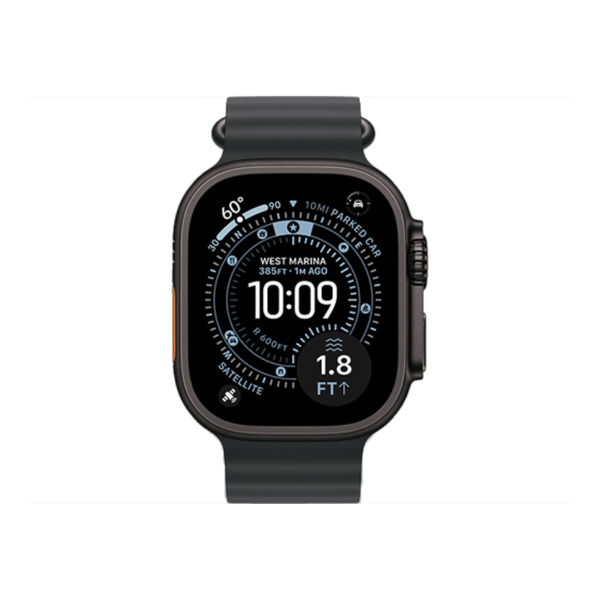 Apple Watch Ultra 3 49mm Black Titanium Case with Black Ocean Band