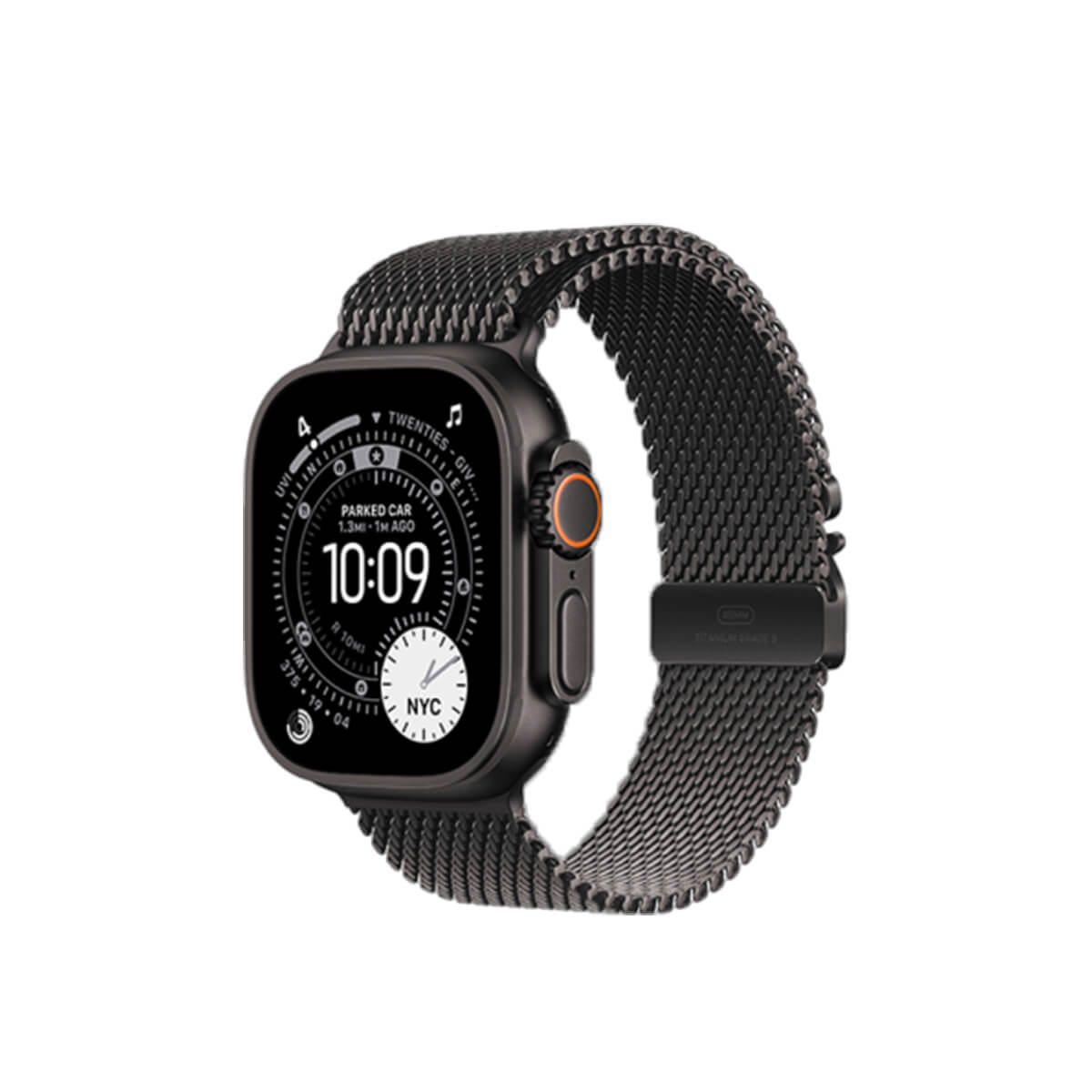 Apple Watch Ultra 3 49mm Black Titanium Case with Black Titanium Milanese Loop - M