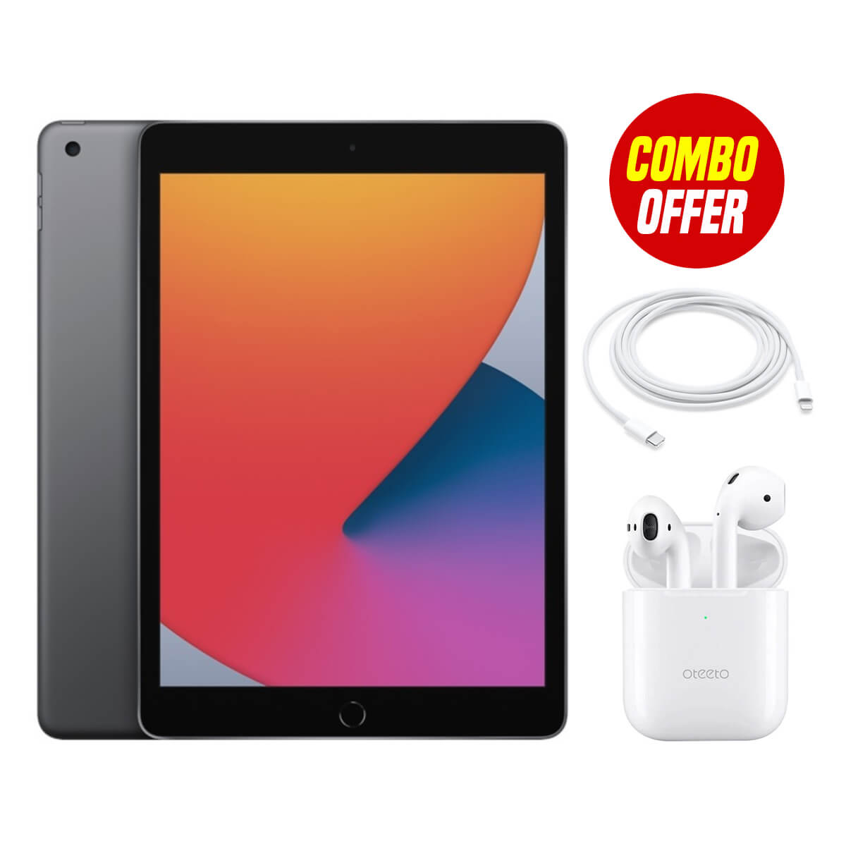 Apple iPad 8 Wi-Fi 32GB Non Active (2 Items Combo Bundle)