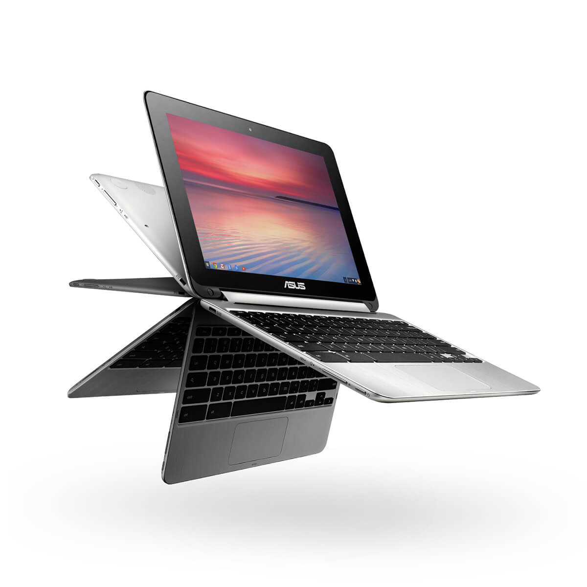 جهاز Chromebook Flip C100P من Asus بسعة 4 جيجابايت وذاكرة 16 جيجابايت (حزمة مكونة من 3 عناصر)