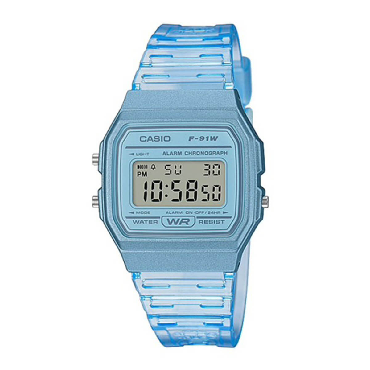 Casio Youth Blue Digital Resin Strap Watch F-91WS-2DF
