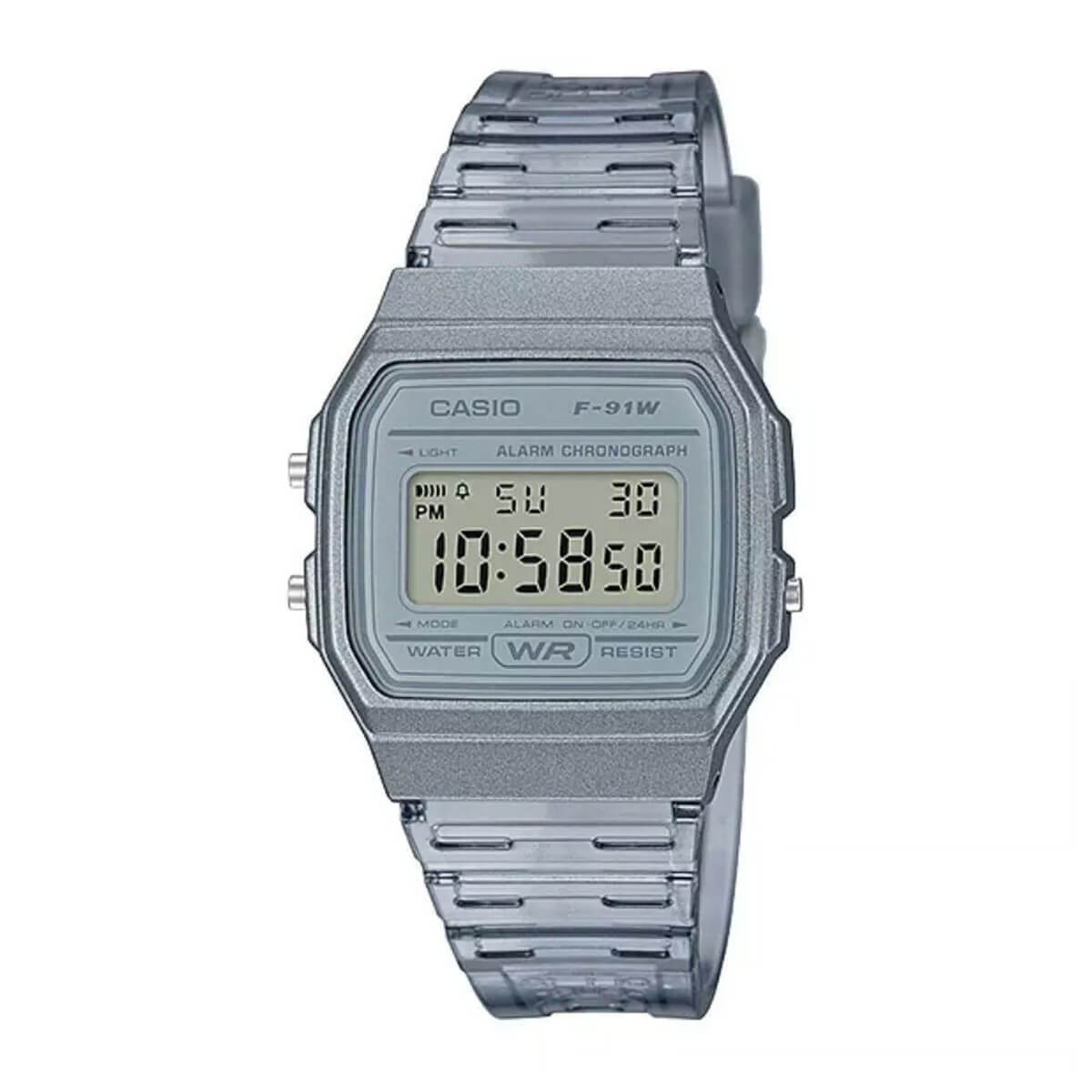 Casio Youth Gray Digital Resin Strap Watch F-91WS-BDF