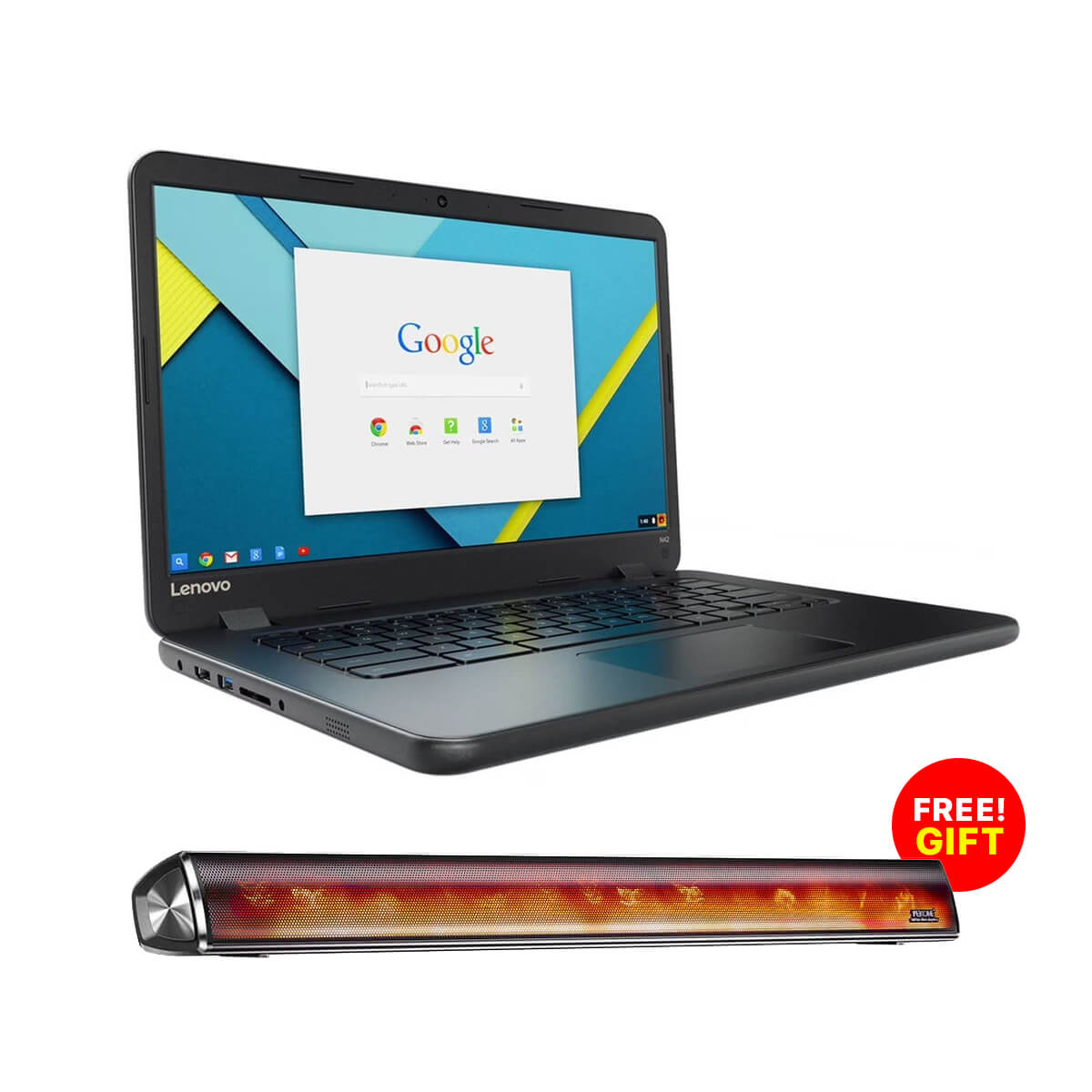 Used Lenovo N42 Chromebook (4GB RAM + 32GB Memory) + Wekome D57 Soundbar Free