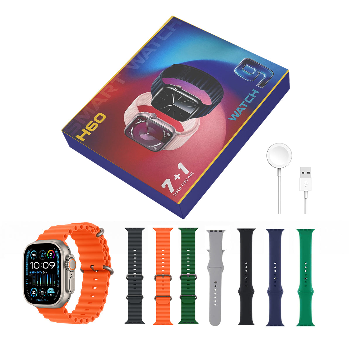 H60 Watch 9 Smartwatch with 7+1 Strap