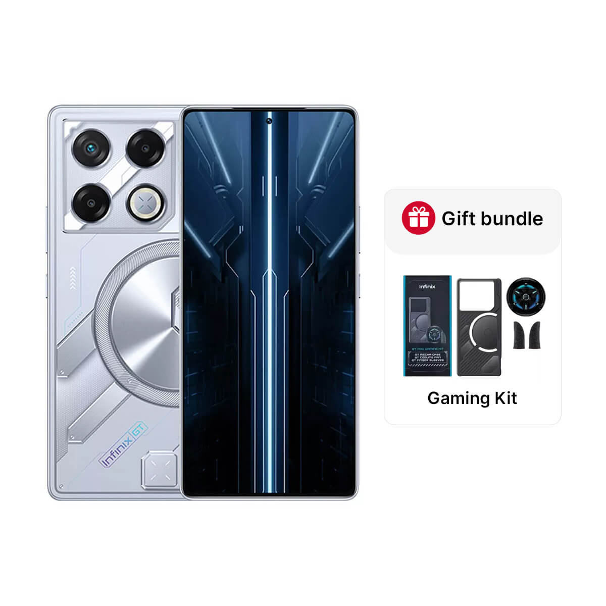 Infinix GT 20 Pro (12GB RAM + 256GB Memory) - Mecha Silver (FREE Gaming Kit)