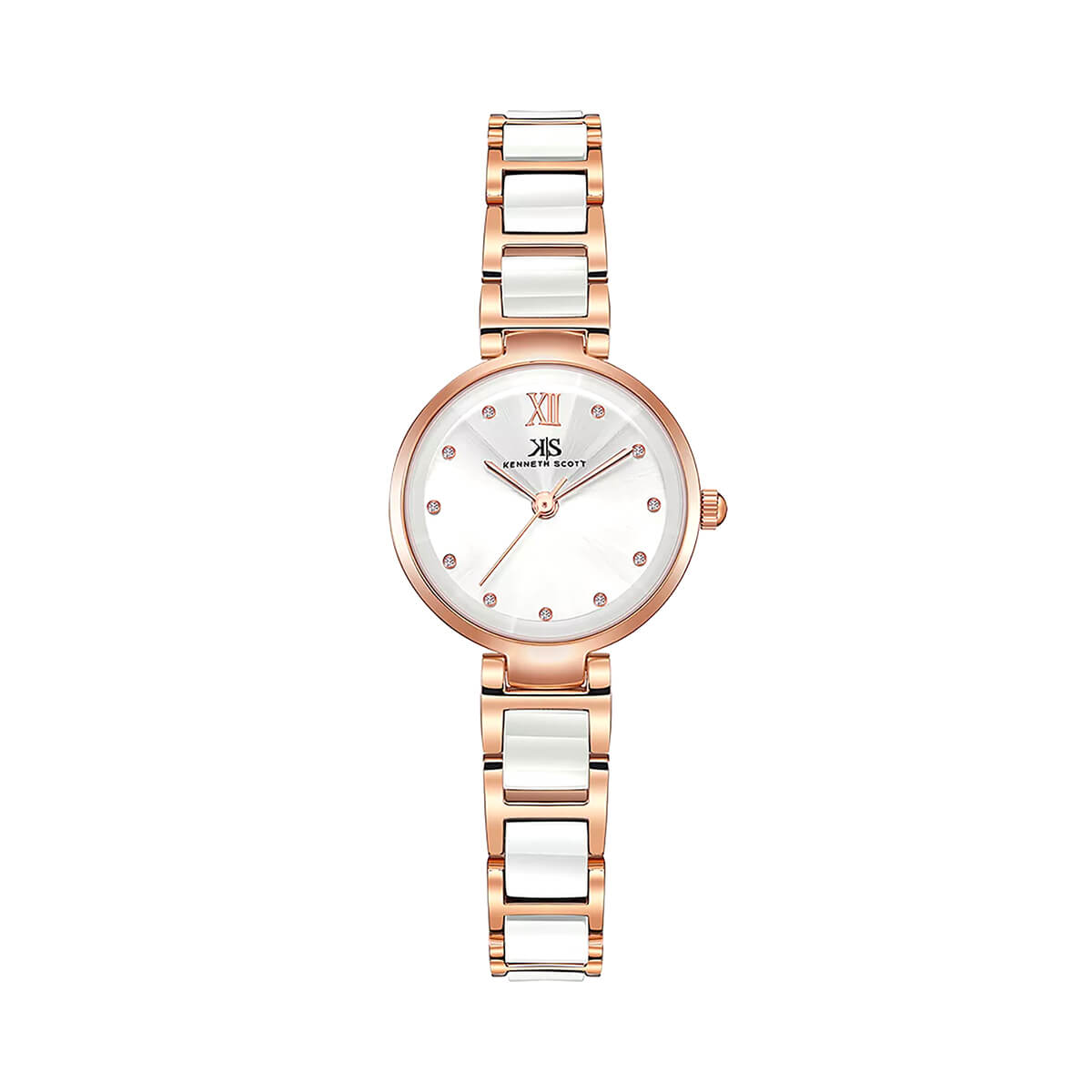 Kenneth Scott Women's White Dial Analog Watch - K22531-KCWW
