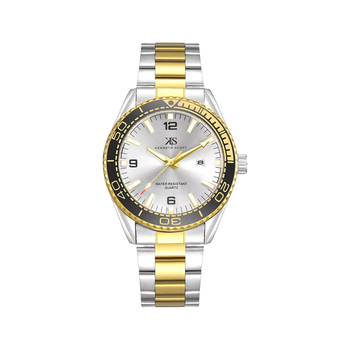 Kenneth Scott Men's Silver Dial Analog Watch - K23024-TBTSB
