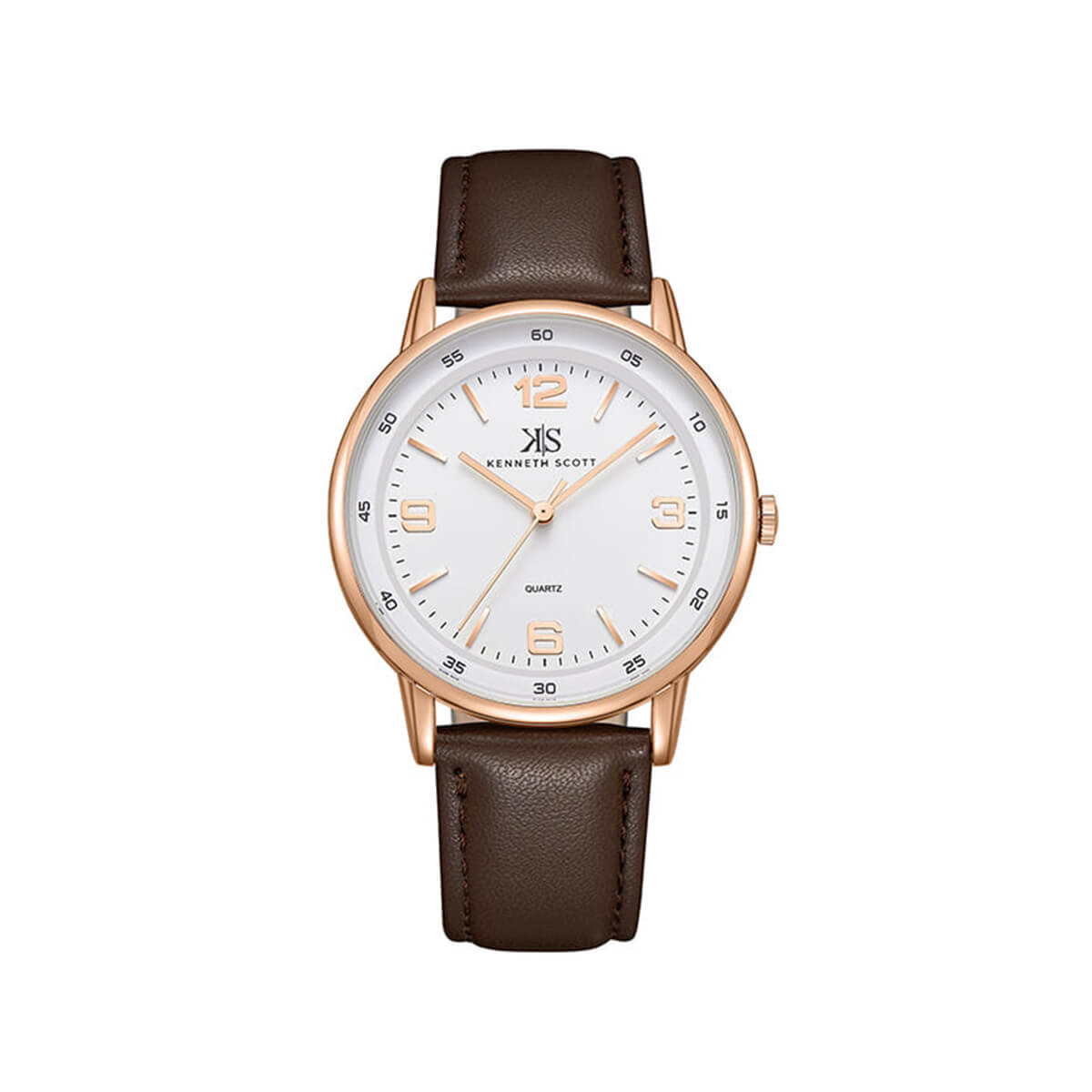 Kenneth Scott Men's White Dial Analog Watch - K23040-RLDW