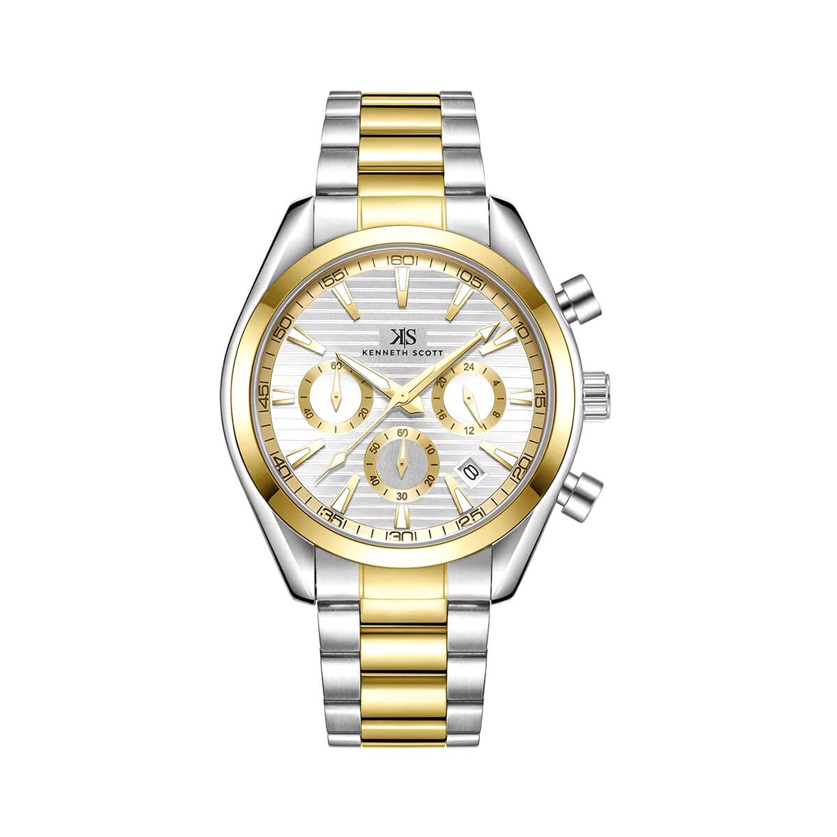 Kenneth Scott Men's White Dial Multi Function Watch - K23123-TBTW