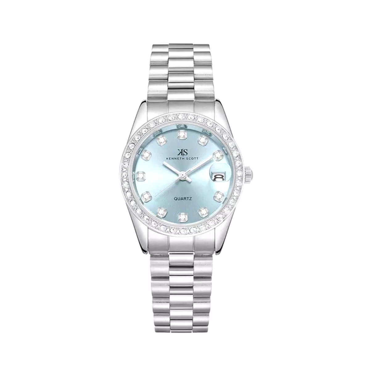 Kenneth Scott Women's Light Blue Dial Analog Watch - K23545-SBSL