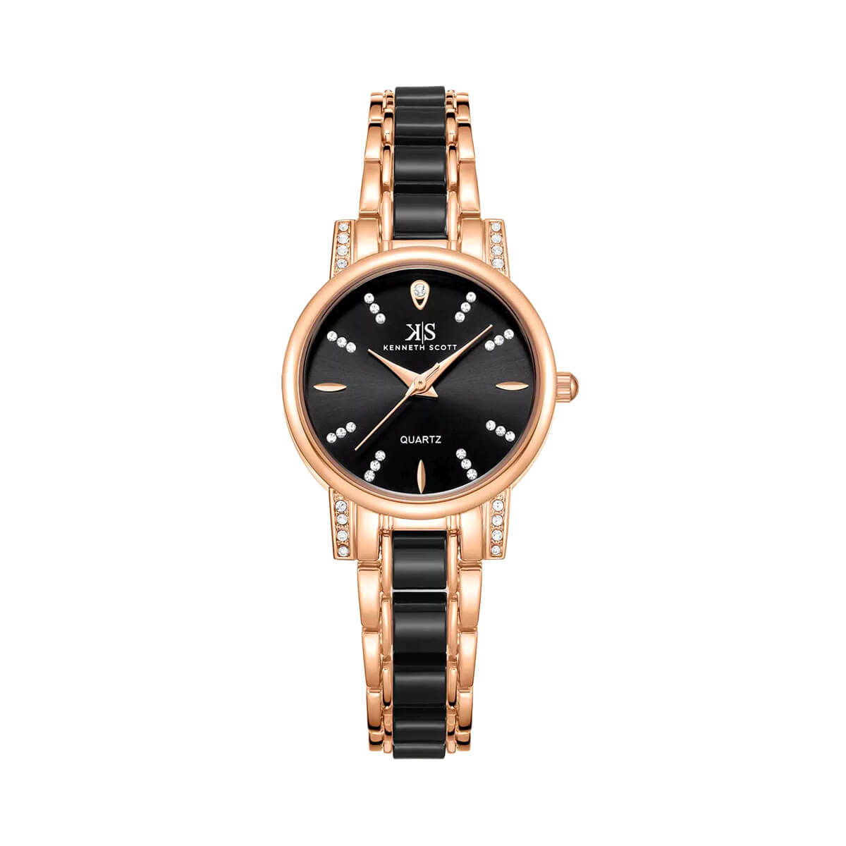 Kenneth Scott Women's Black Dial Analog Watch - K23547-KCBB