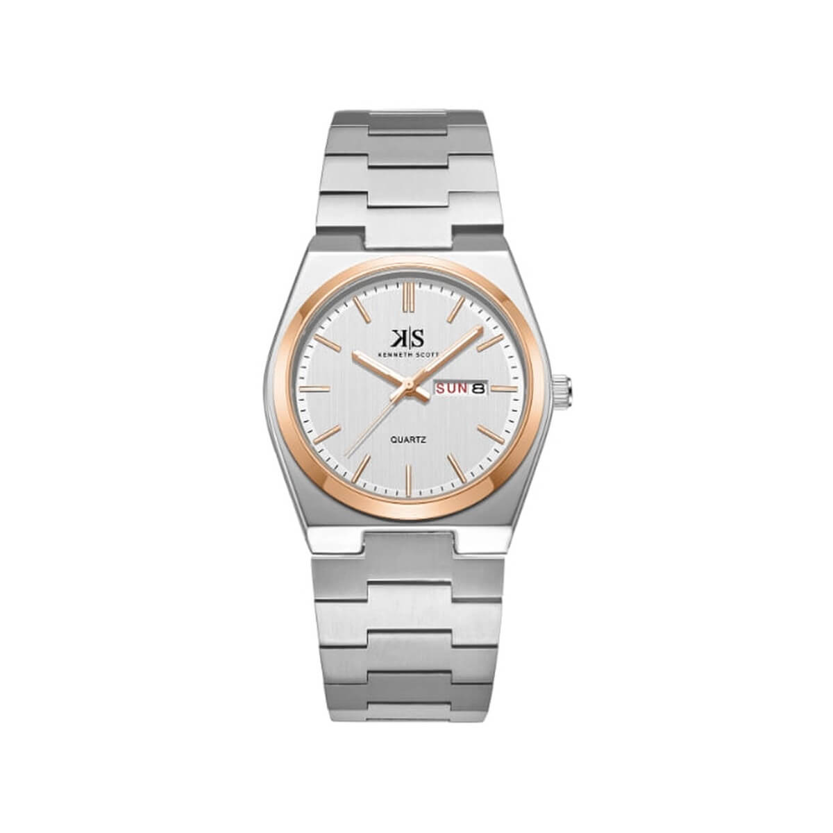Kenneth Scott Men's White Dial Analog Watch - K24011-KBSW