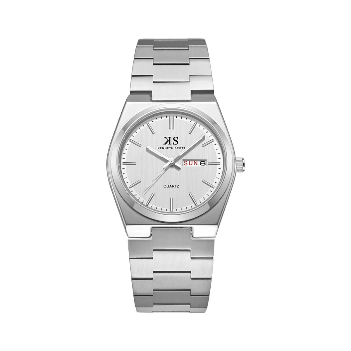 Kenneth Scott Men's White Dial Analog Watch - K24011-SBSW