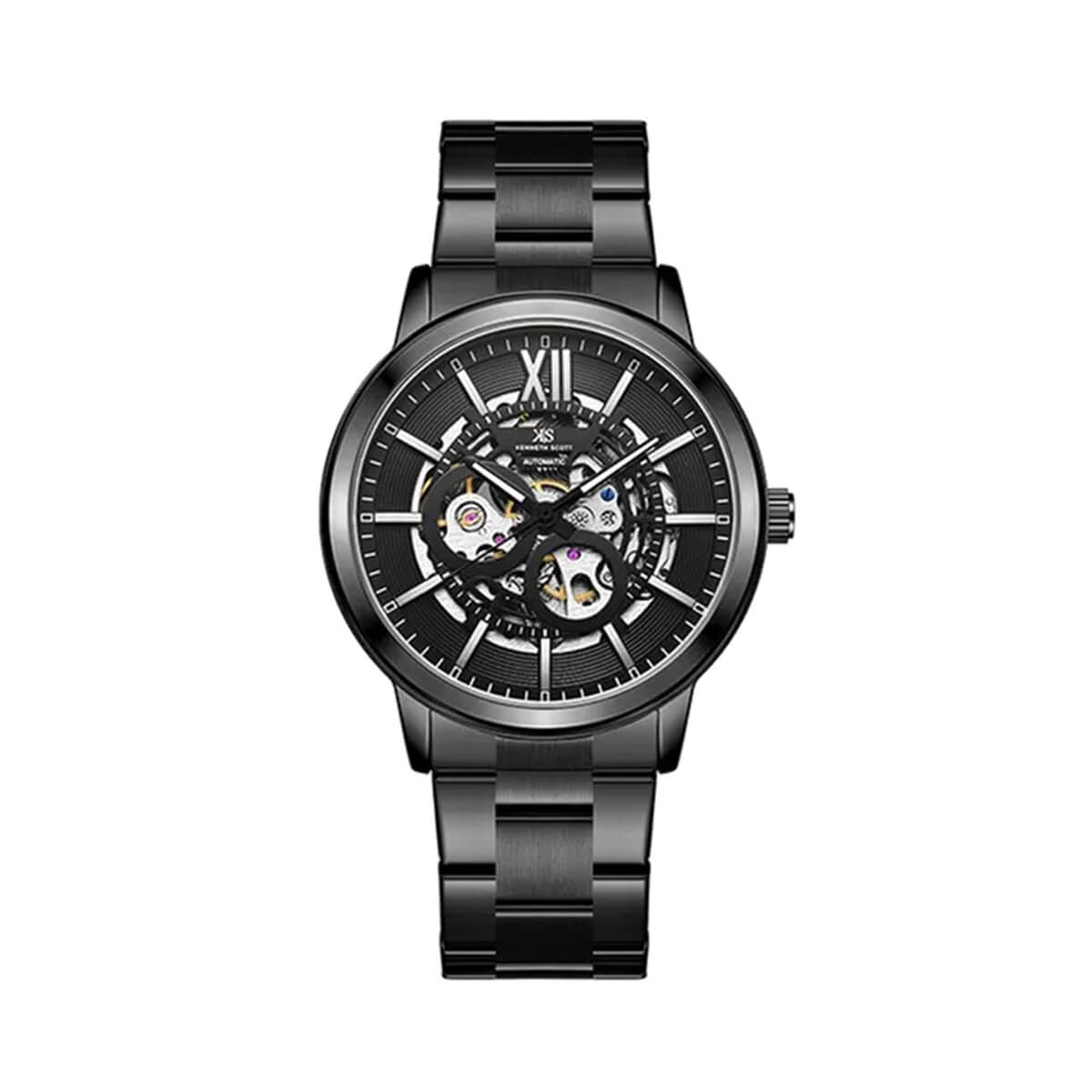Kenneth Scott Men's Black Dial Automatic Watch - K24324-BBBB