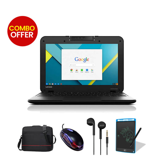 Used Lenovo Chromebook N22/N23 Non Touch 4GB RAM + 16GB Memory (4 Items Combo Bundle)