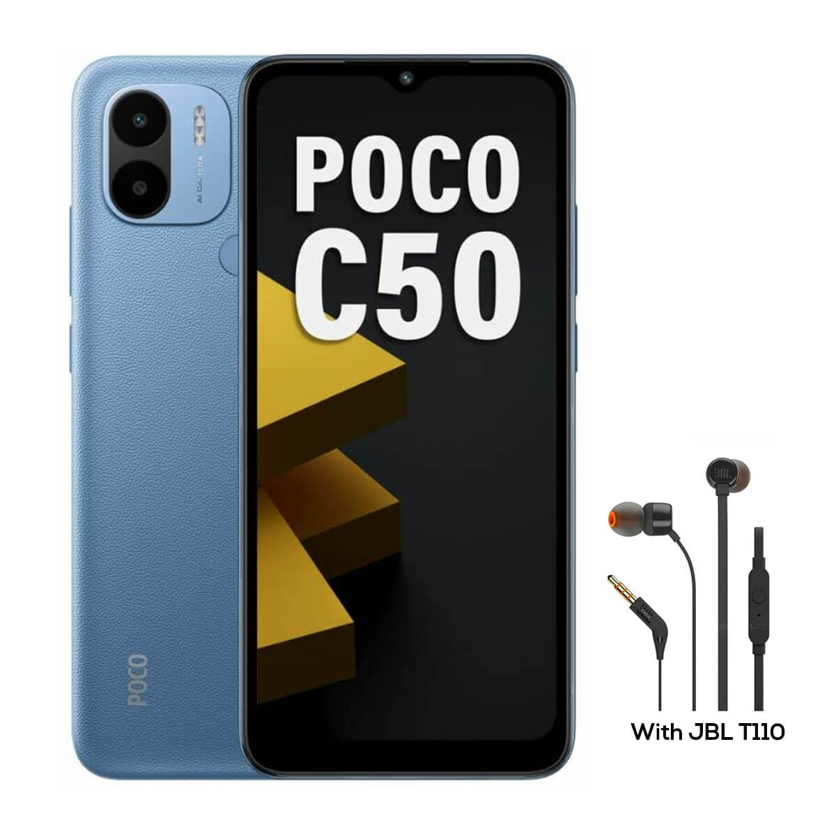 هاتف Poco C50 (2 جيجا رام + 32 جيجا ذاكرة) - أزرق ملكي مع سماعة JBL Tune 110
