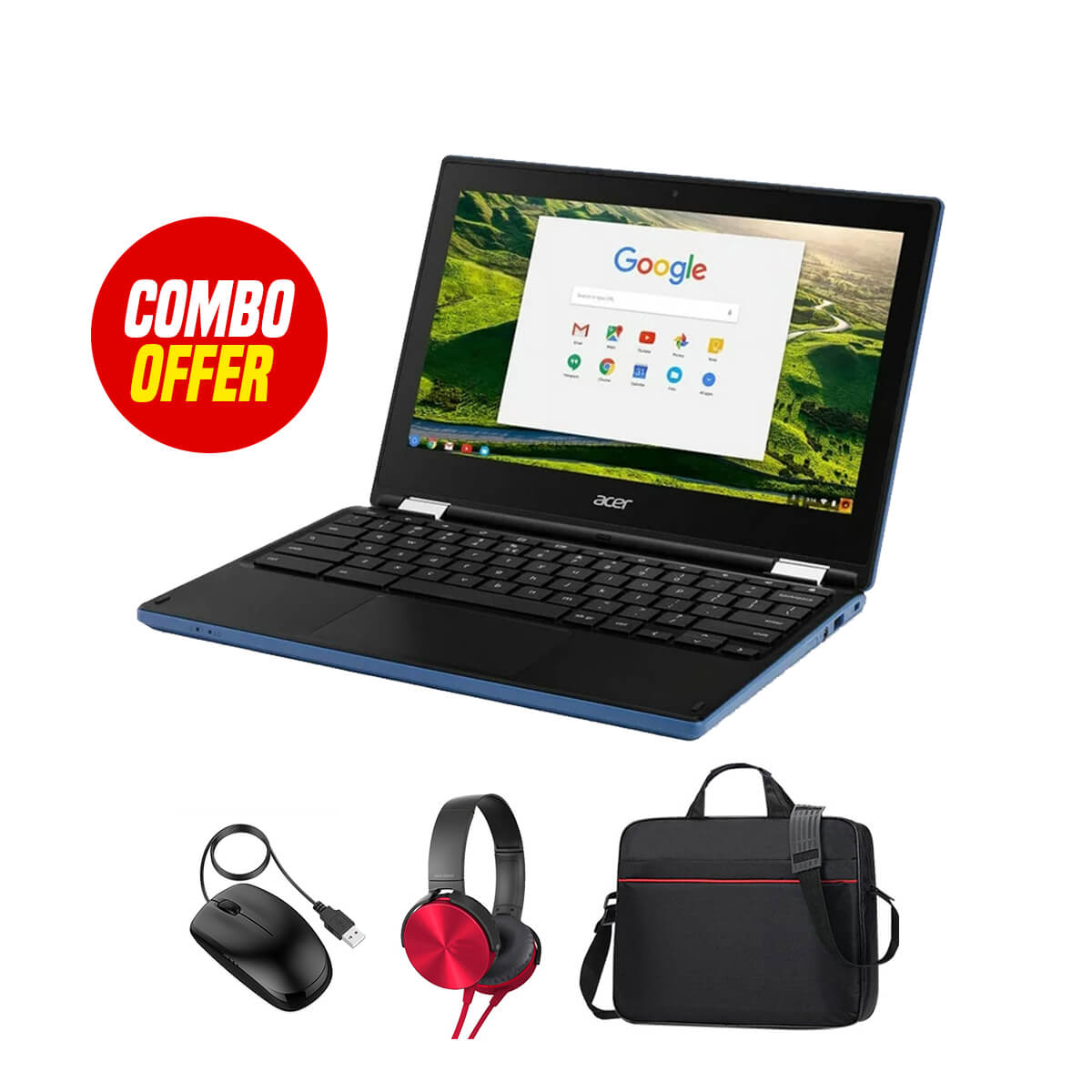 جهاز Chromebook Acer R11 مستعمل بذاكرة عشوائية 4 جيجابايت + ذاكرة تخزين 16 جيجابايت (مجموعة مكونة من 3 عناصر B)