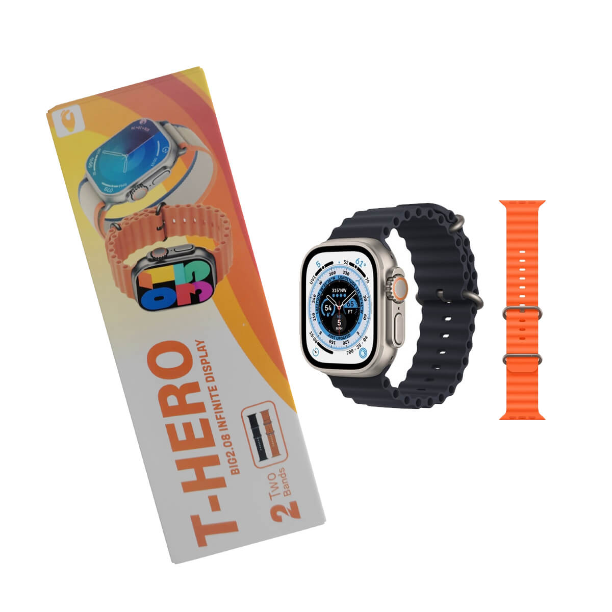T Hero Infinite Display Smartwatch with 2 Strap
