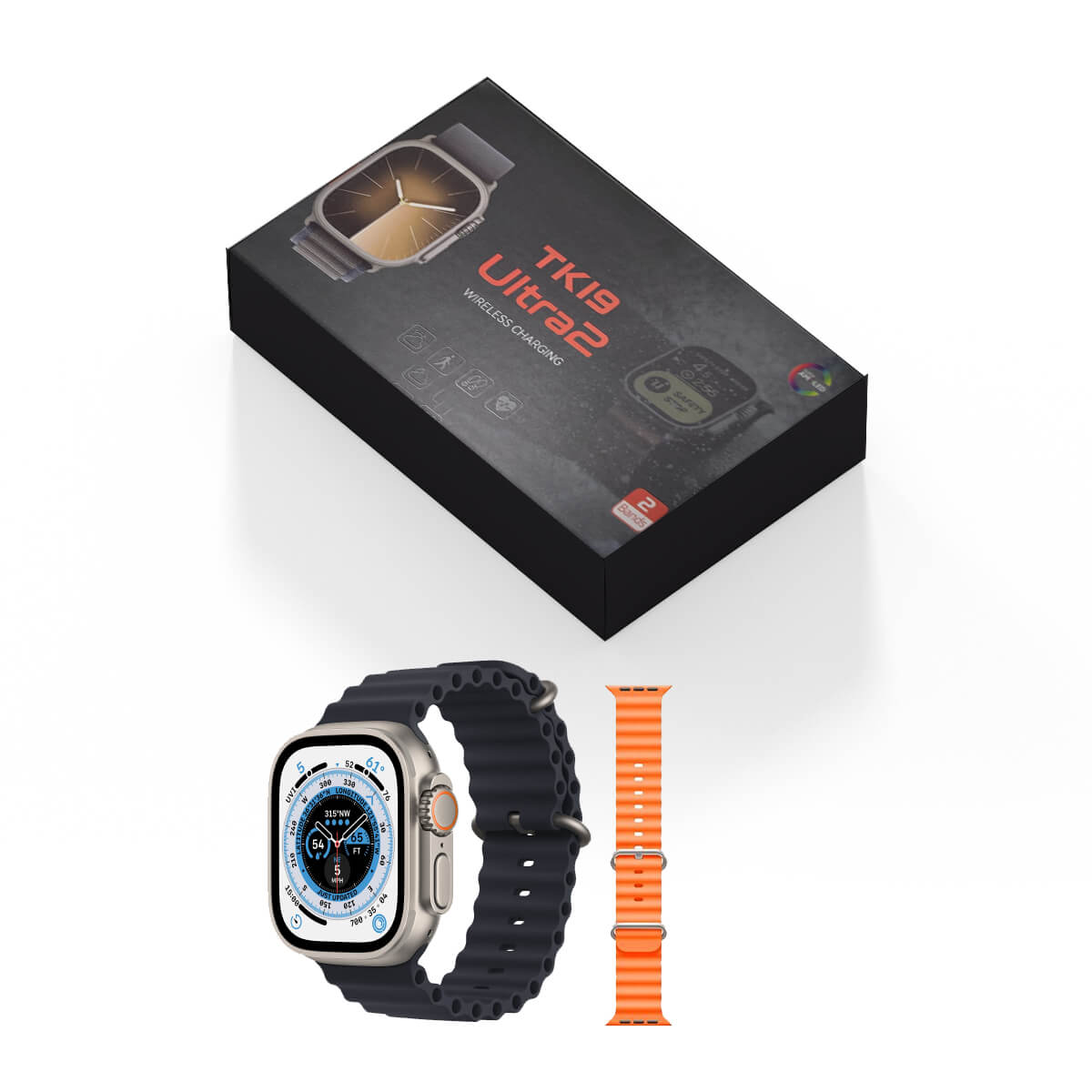 TK19 Ultra 2 Super AMOLED Display Smartwatch with 2 Strap