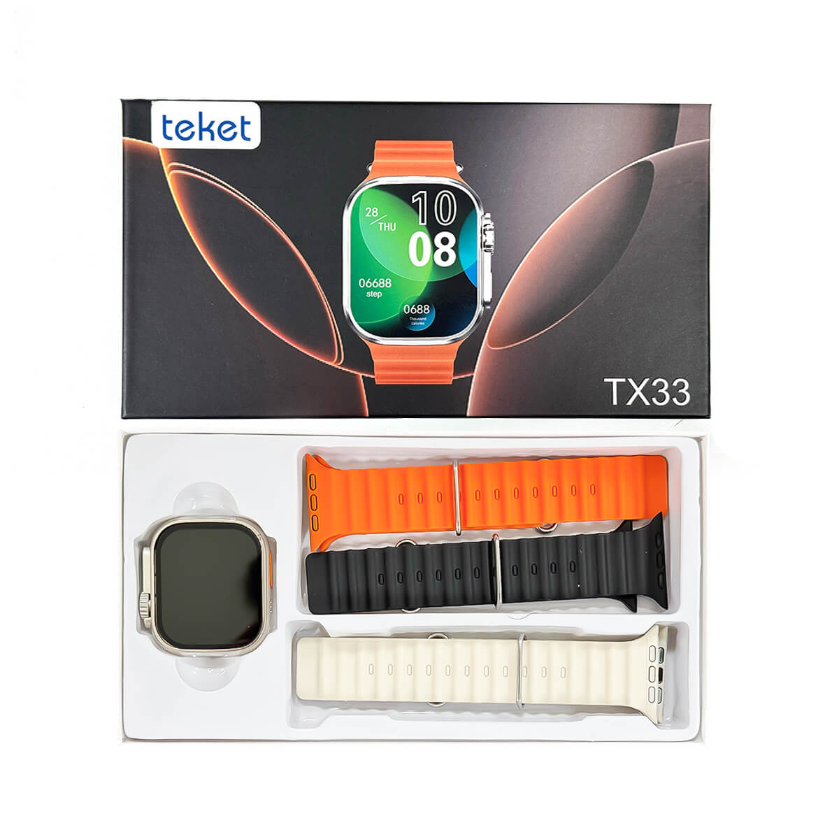 Teket Smartwatch TX33 with 3 Strap