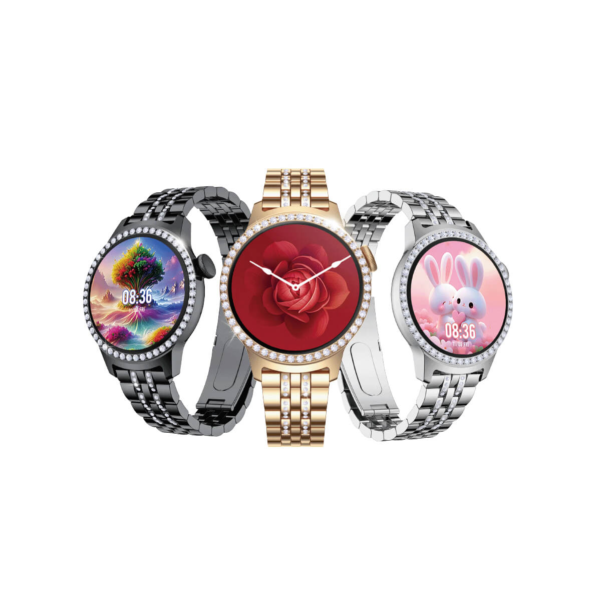 Telzeal Lola 5 Ladies Smartwatch with 2 Strap - Black