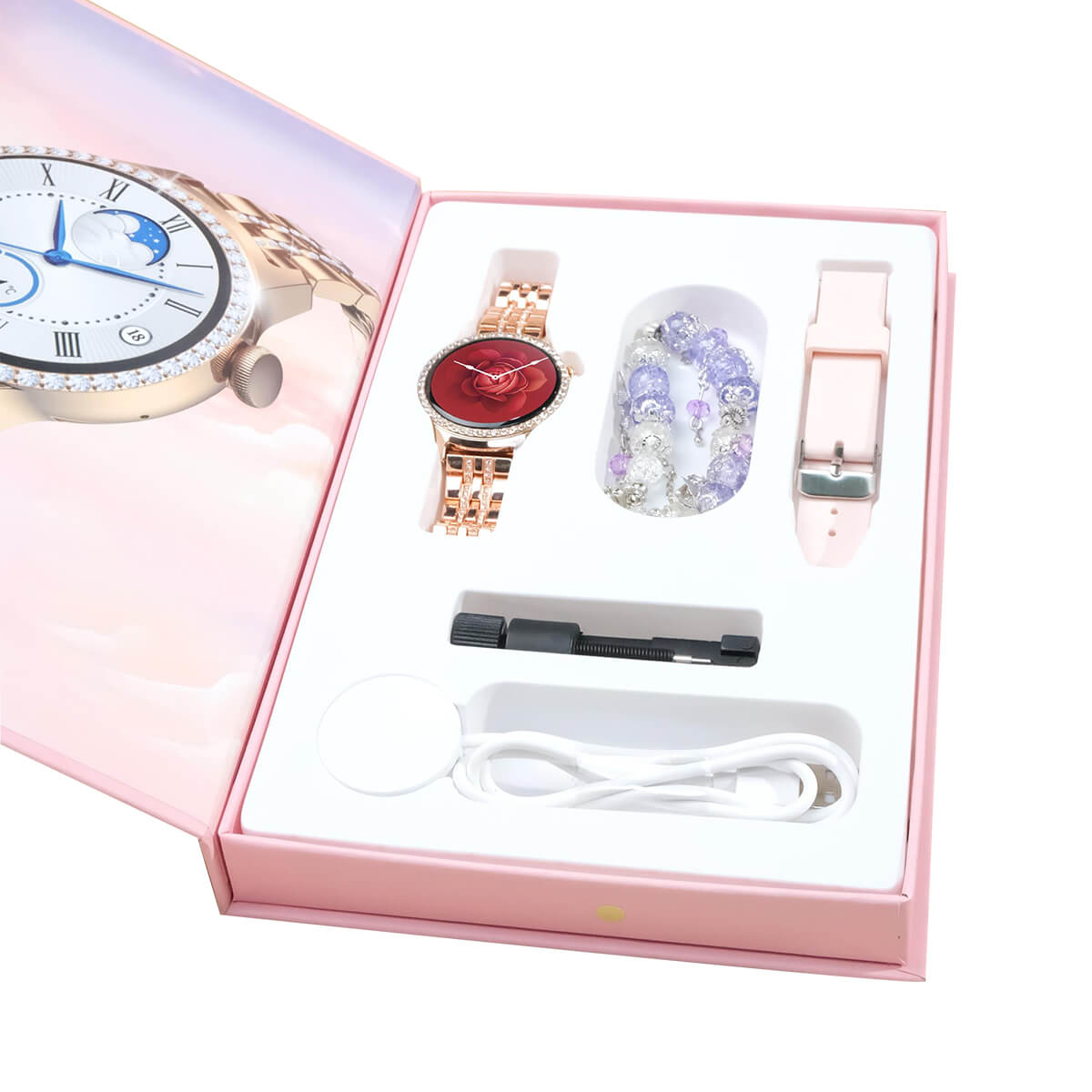 Telzeal Lola 5 Ladies Smartwatch with 2 Strap - Black