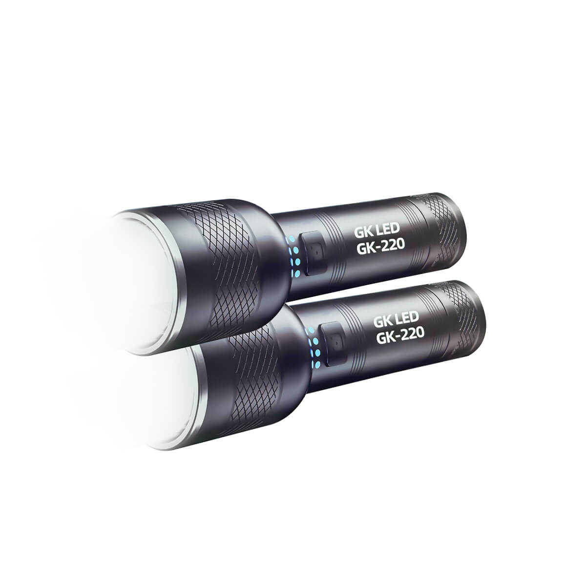 Geekey USB Charging LED Flashlight Torch 2 Pcs Set GK-220