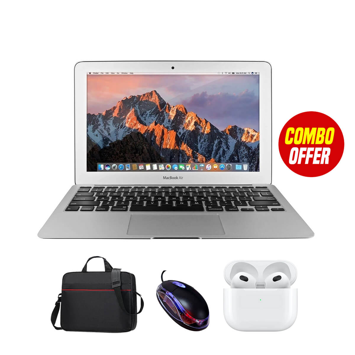 جهاز Apple MacBook Air 2015 مستعمل مقاس 11 بوصة (مجموعة مكونة من 3 عناصر)