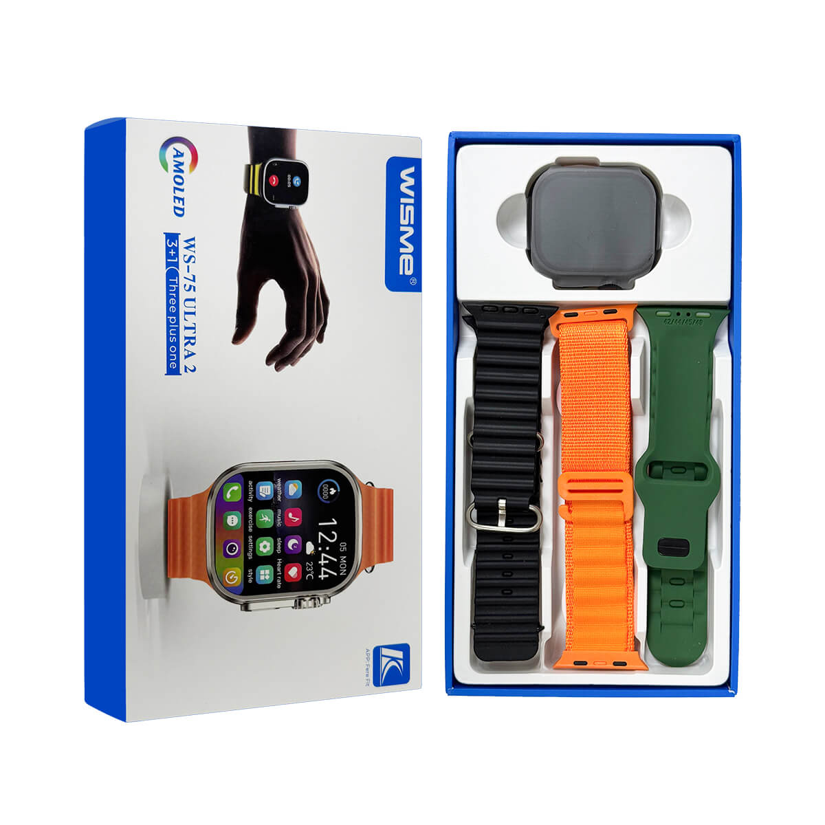Wisme WS 75 Ultra 2 Smartwatch with 3 Strap