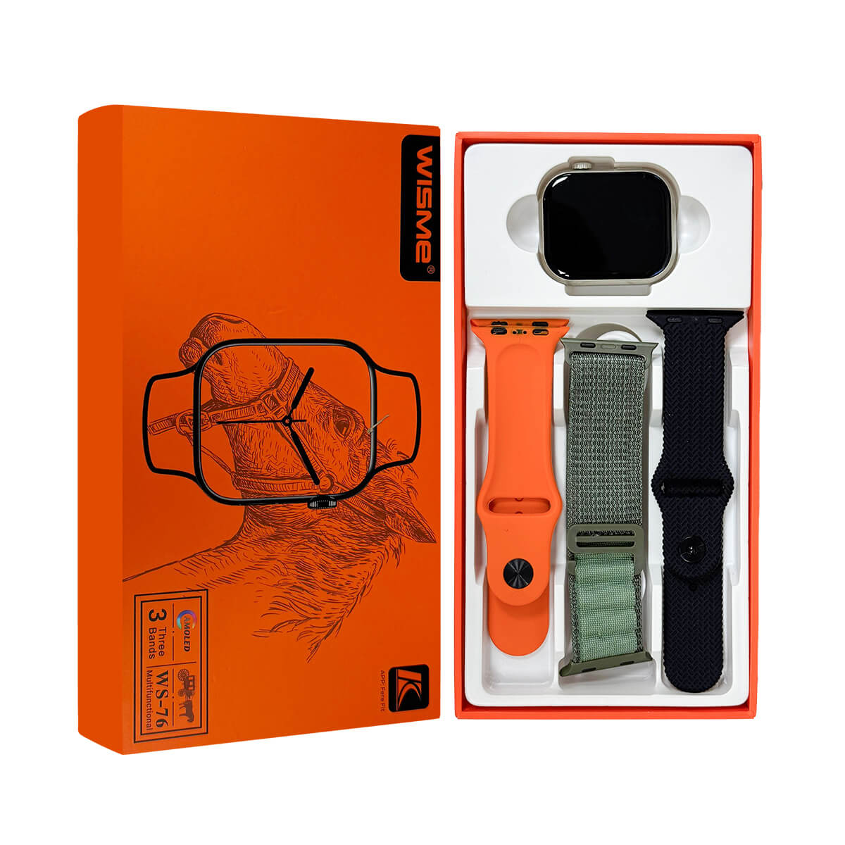 Wisme WS 76 Smartwatch with 3 Strap