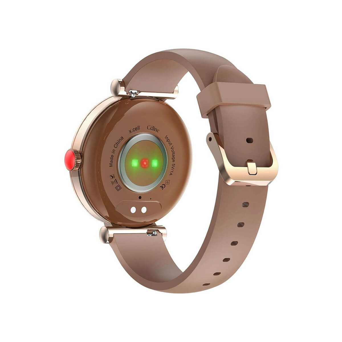 Xcell Celine Smartwatch Gold Frame Brown Strap