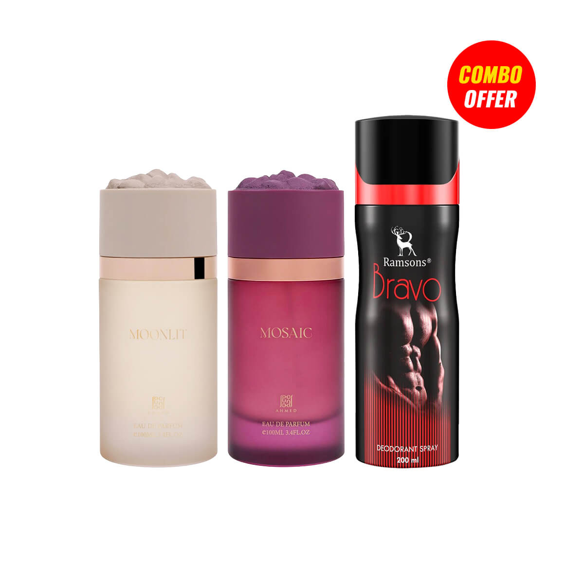 Ahmed Al Maghribi Mosaic and Moonlit Perfume Combo Deodorant Free