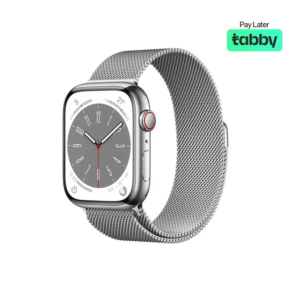 Apple Watch Series 8 45mm (GPS + Cellular) Silver Stainless Steel Case Silver Milanese Loop