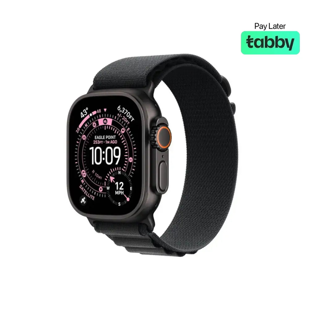 Apple Watch Ultra 3 49mm Black Titanium Case with Black Alpine Loop - M