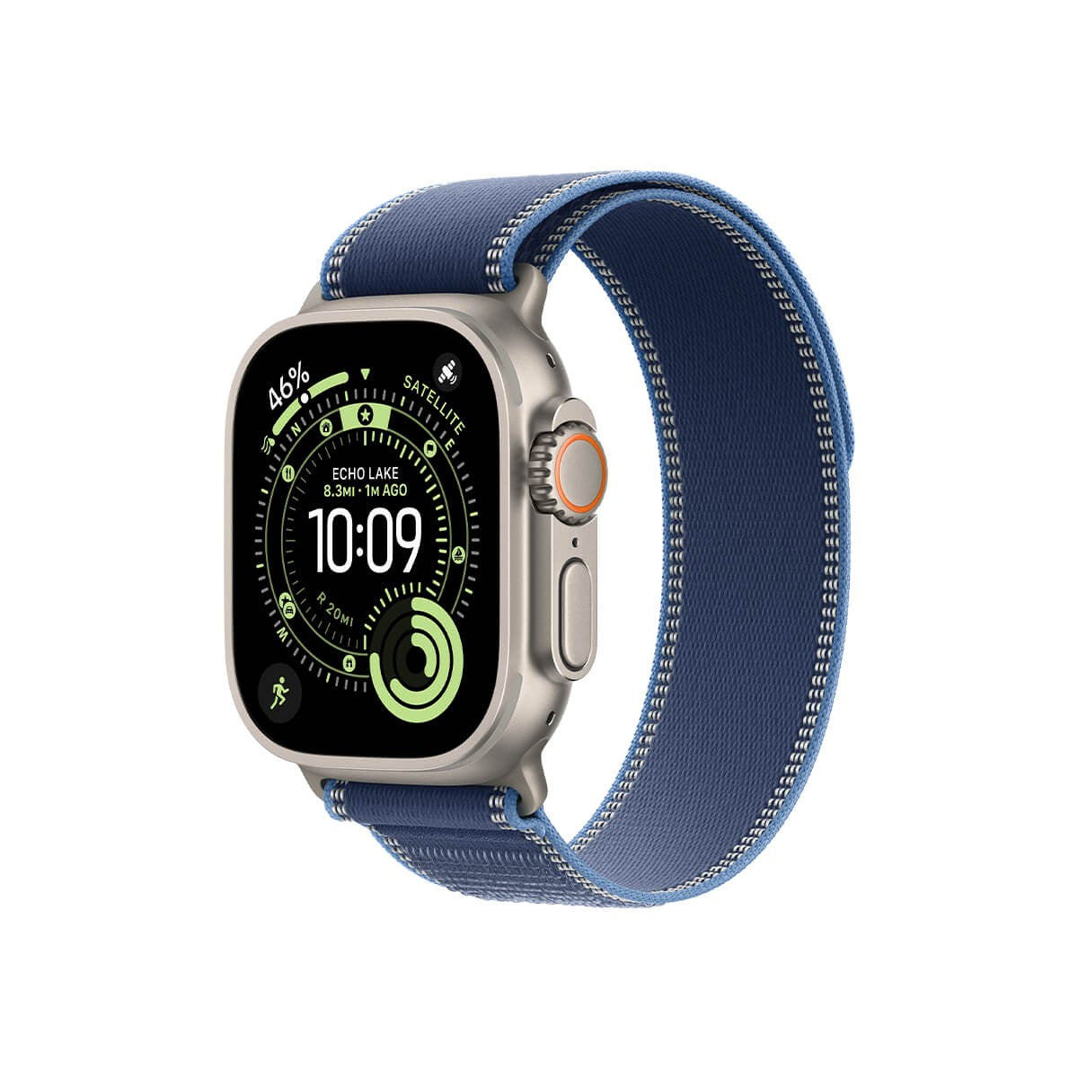 Apple Watch Ultra 3 49mm Natural Titanium Case Blue/Bright Blue Trail Loop - S/M