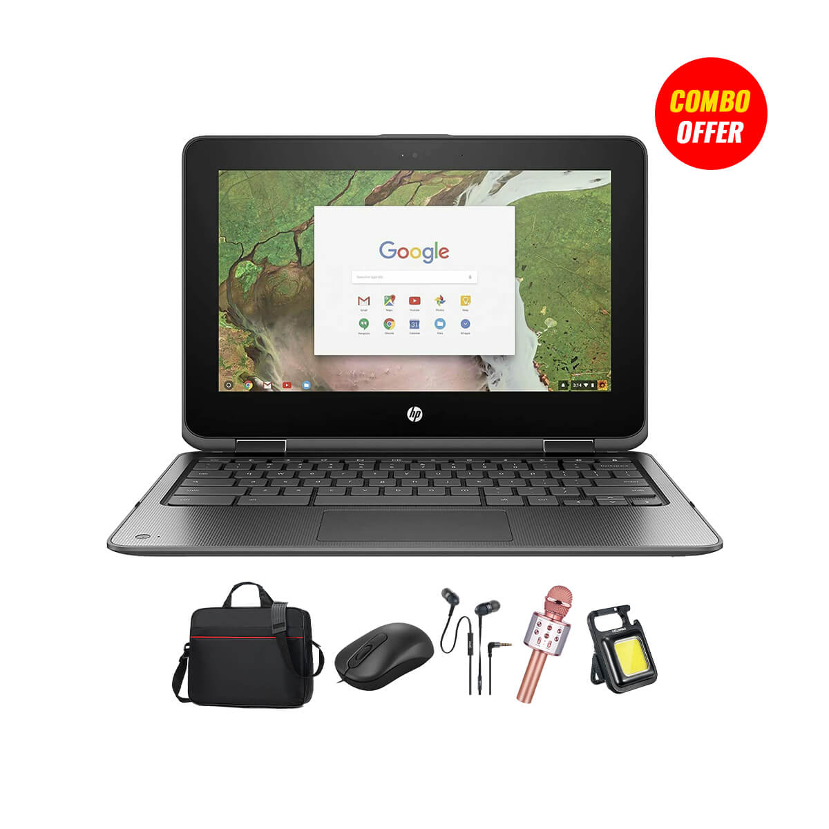 Used HP Chromebook G1 (4GB RAM + 32GB Memory) X360 Touch Screen (5 Items Combo Bundle