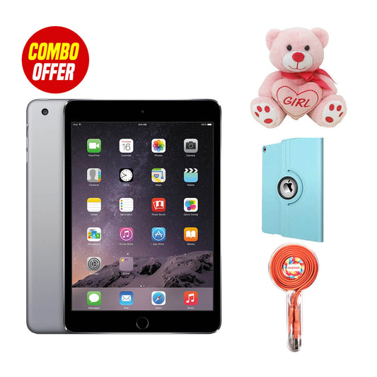 Used Apple iPad Mini 1st Gen Wi-Fi 16GB with Cover, Cable (3 Items Combo Bundle B)