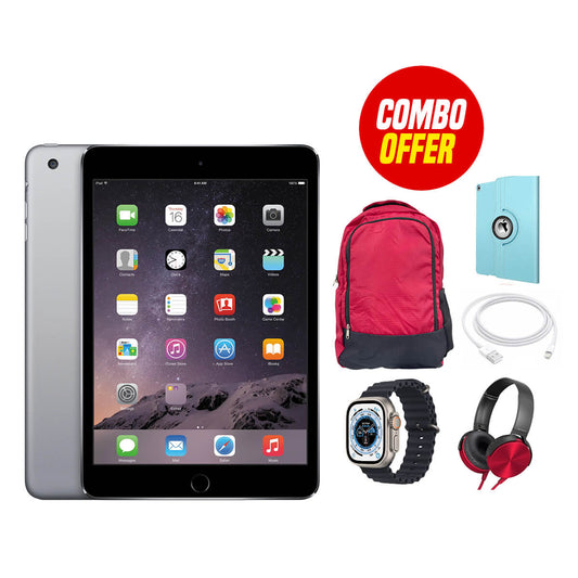 Used Apple iPad Mini 1st Gen Wi-Fi 16GB with Cover, Cable (5 Items Combo Bundle A)