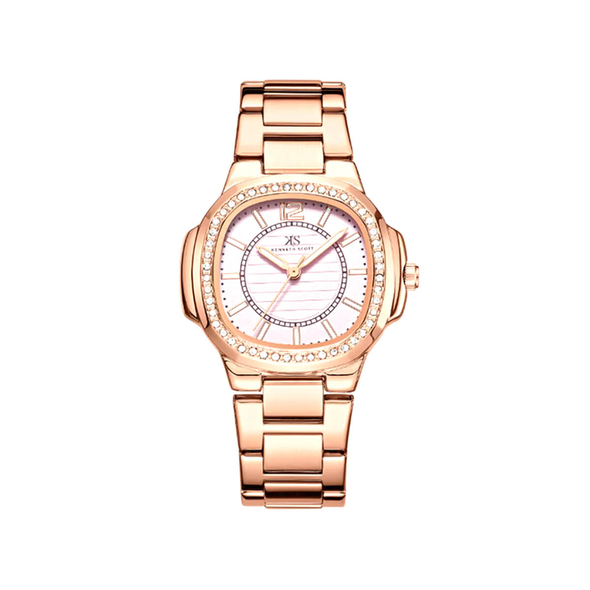 Kenneth Scott Women's Pink Dial Analog Watch - K24507-RBKP