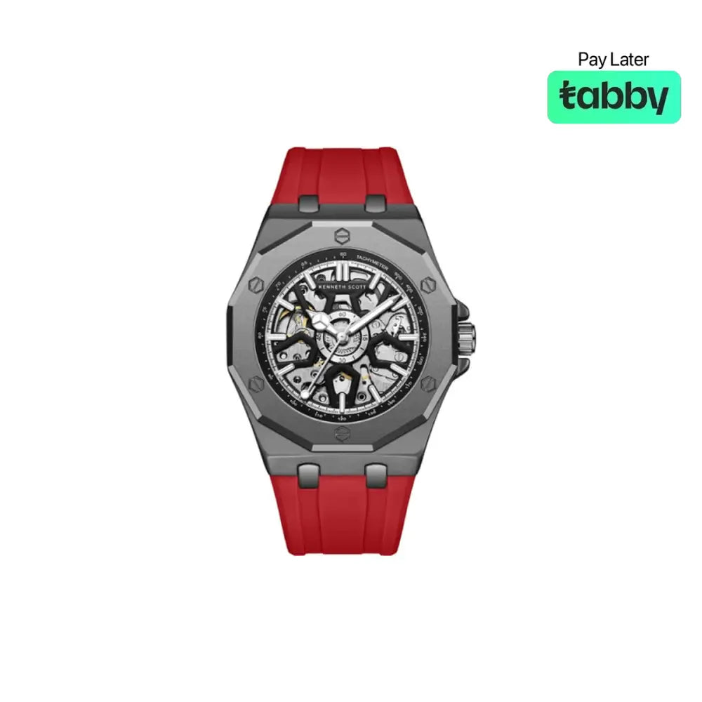 Kenneth Scott Men’s Automatic Black Dial Watch - K25301-XSRB