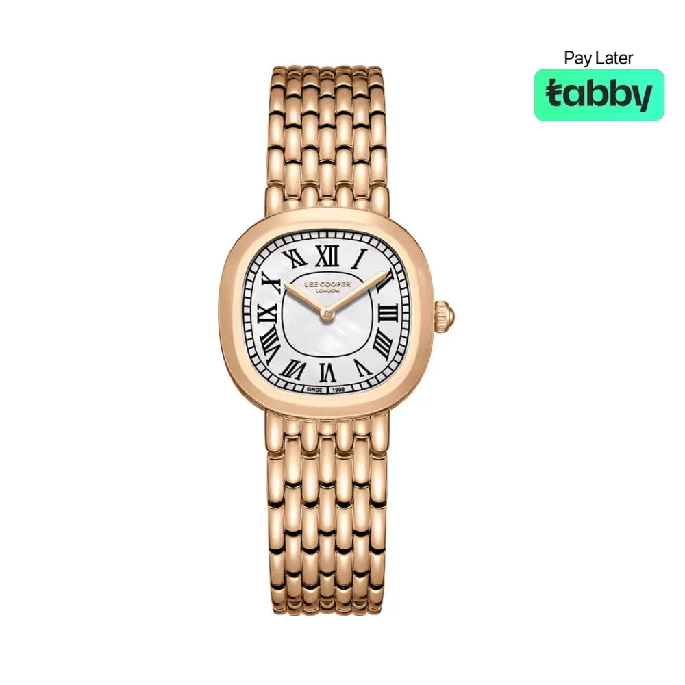 Lee Cooper Ladies 2H Function Rose Gold Case Rose Gold Metal Band MOP Dial LC08159.420