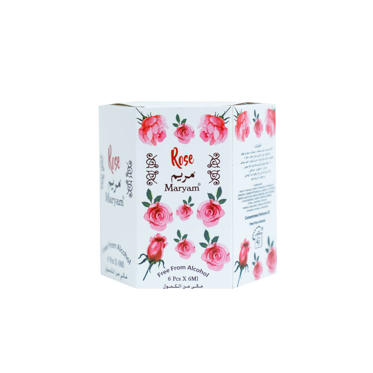 Maryam Roll-on Oil Free From Alcohol 6ml (Pack of 6) - Rose