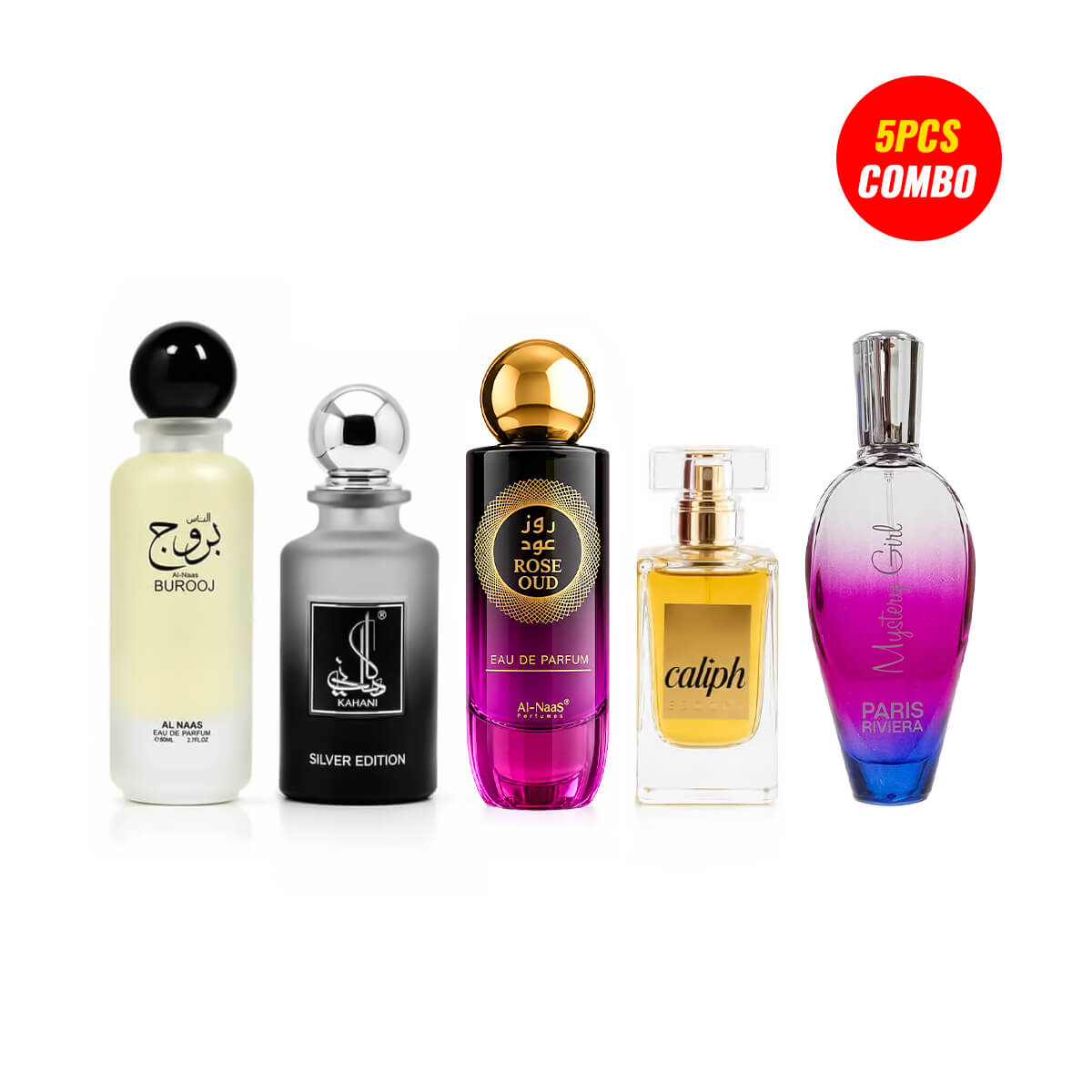 Kahani, Burooj, Rose Oud, Escort, Mystery Girl (5 Pcs Combo Bundle)