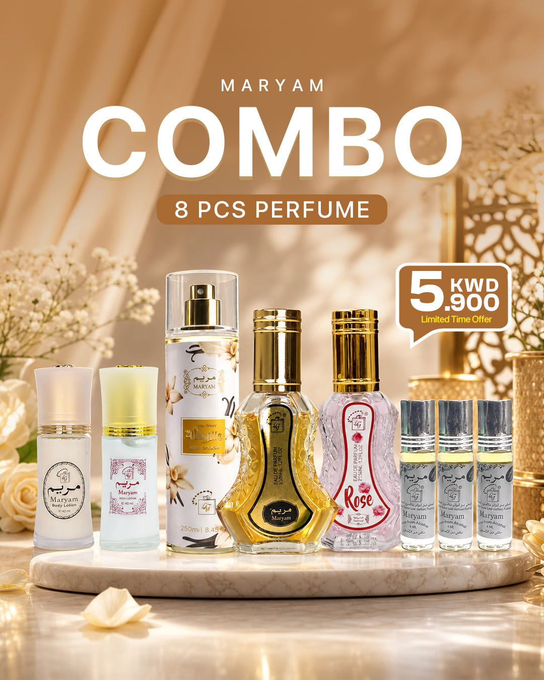 Maryam Perfume Collections (8 Pcs Combo Bundle)