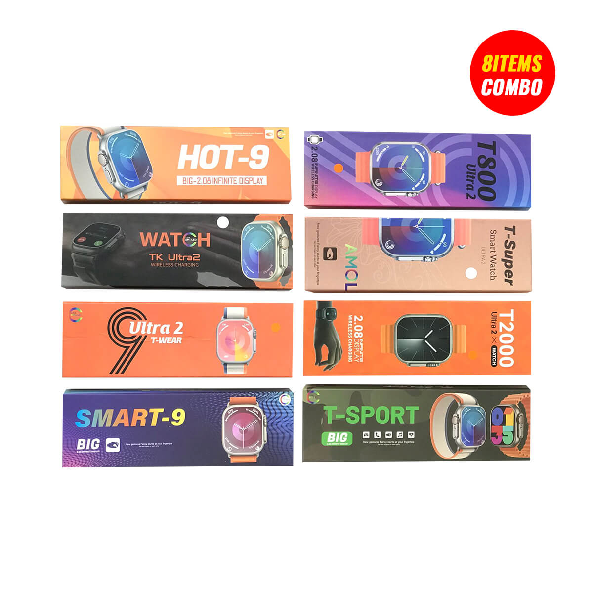 Ultra Smartwatch 8 PCS Mix Combo Bundle