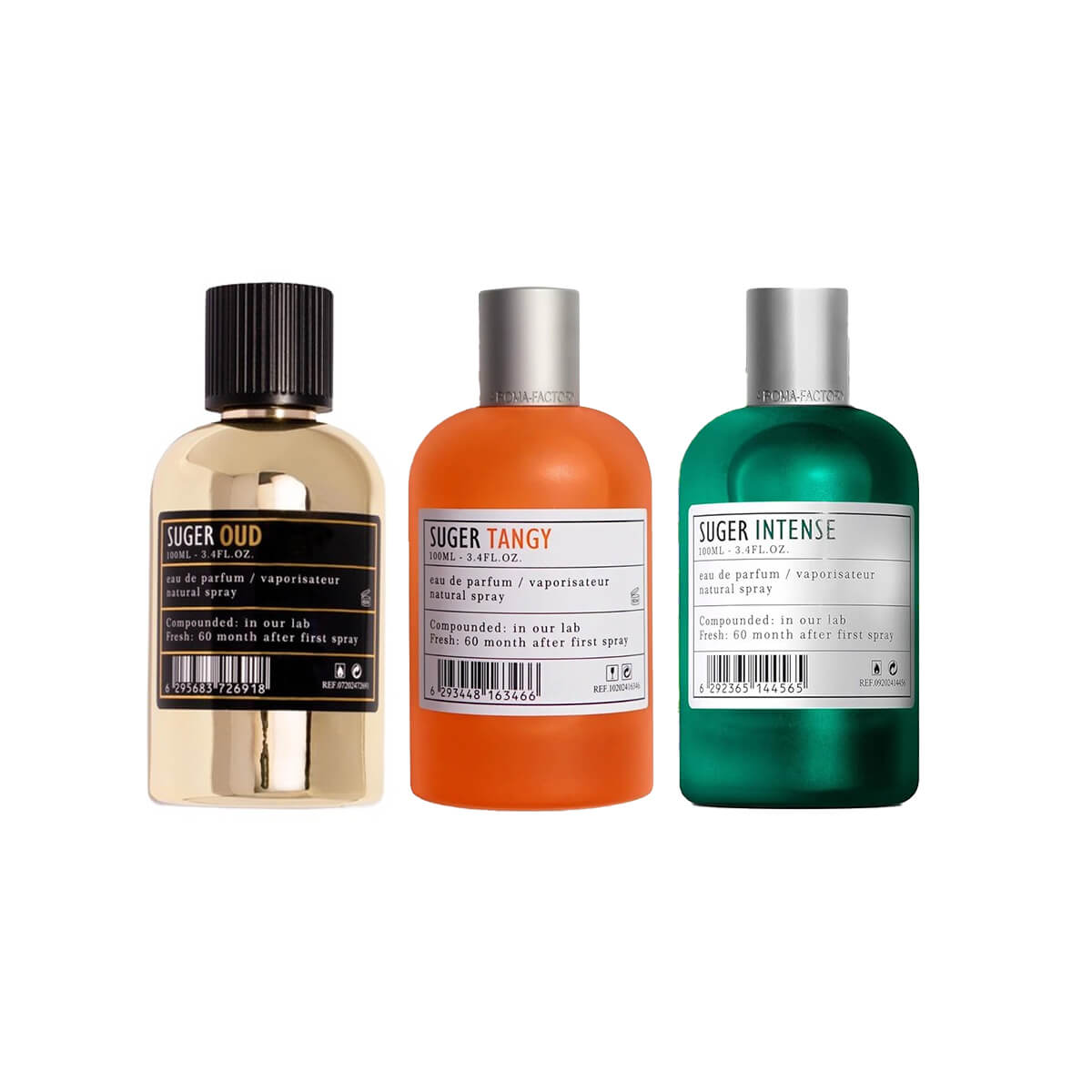 Aroma Factory Sugar Intense, Sugar Oud, Sugar Tangy Perfume (3 Items Combo)